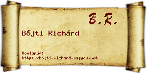 Bőjti Richárd névjegykártya